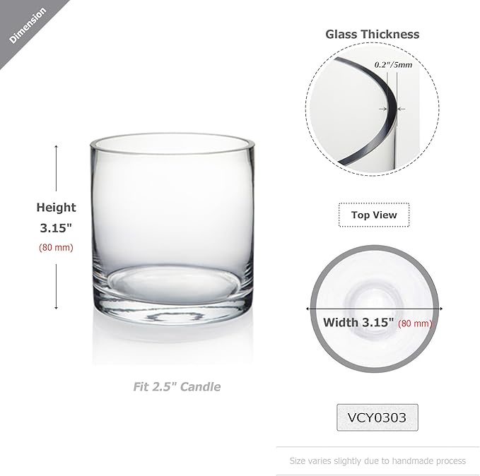WGV Quality Thick Tea Light Votive Candle Holder 3x3, Small Planter Terrarium - Image 3