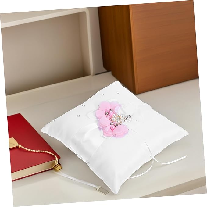 Floral Wedding Ring Bearer Pillow 20x20cm - Image 9