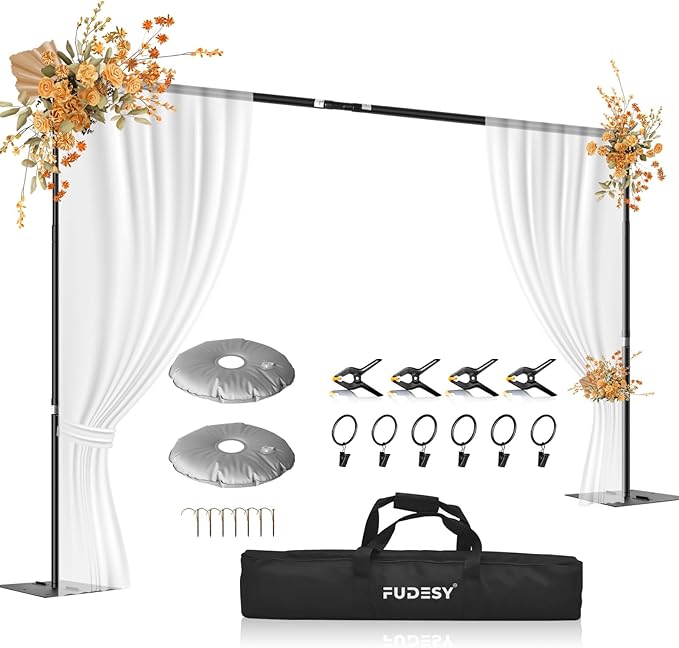 FUDESY Backdrop Stand Heavy Duty, 8.5x10ft Adjustable Photo Background Pipe and by FUDESY