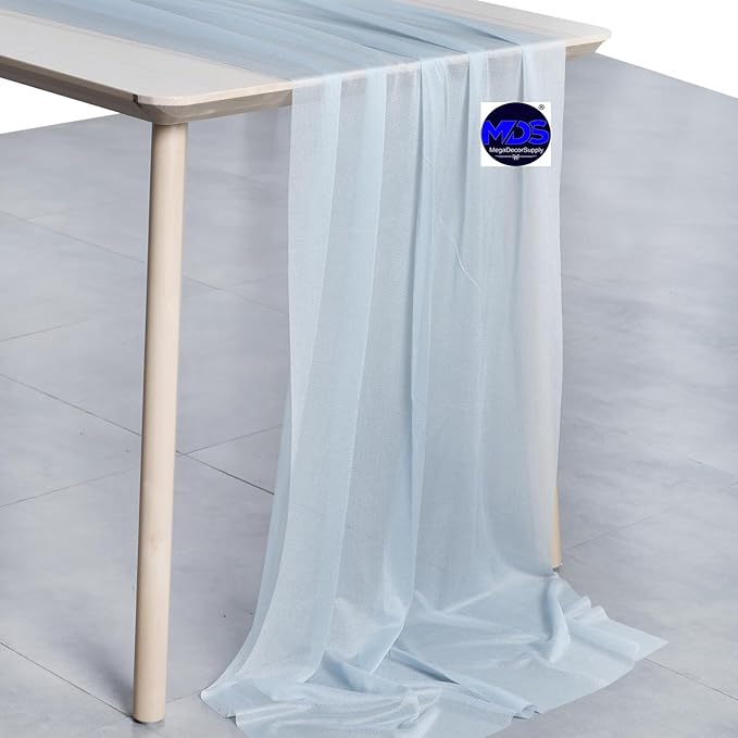 MDS 25 Pack 10ft Chiffon Table Runner 29 x 120 Inches Sheer Wedding Runner - Image 2
