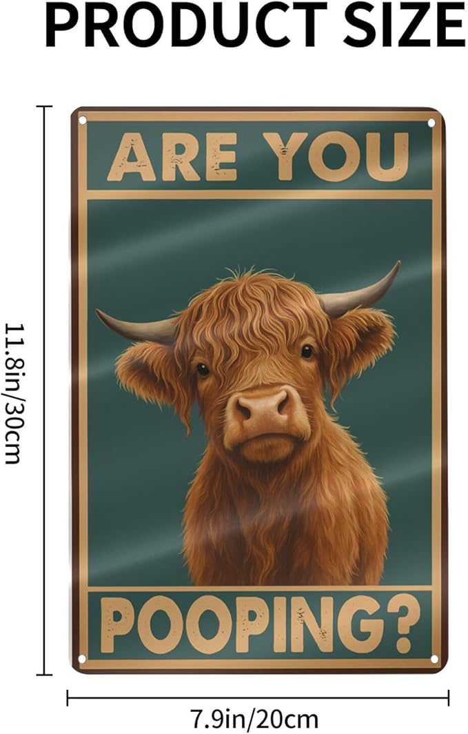 Funny Highland Cow Bathroom Sign - Image 4