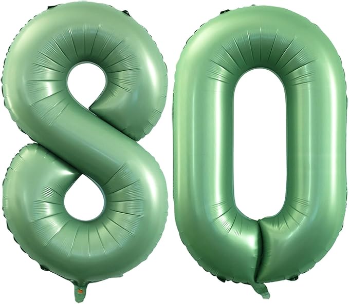 GOER Number 80 Balloons for 80th Birthday Party Decorations, 42 Inch Jumbo Foil by GOER
