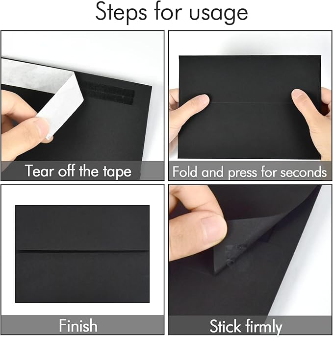 A7 Black Invitation 5x7 Envelopes - Image 4