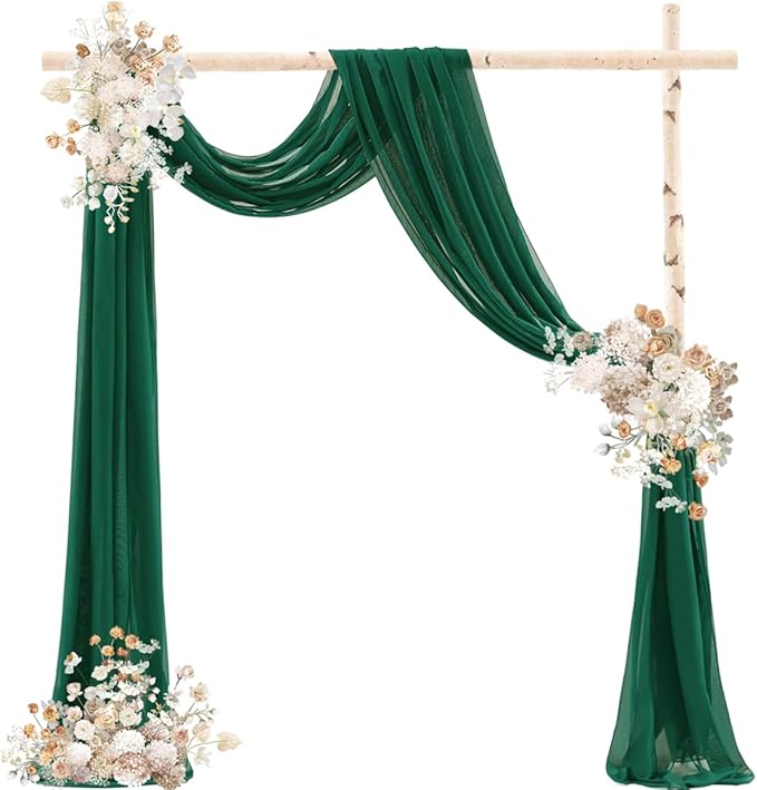 Emerald Green Wedding Arch Draping Fabric 29" x 20 FT Wedding Drapes - Image 2