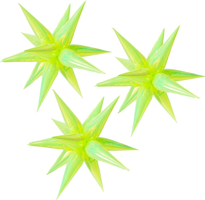 3pcs 26inch 3D lridescent macaron green Explosion Star foil balloon, lridescent by Enimapod