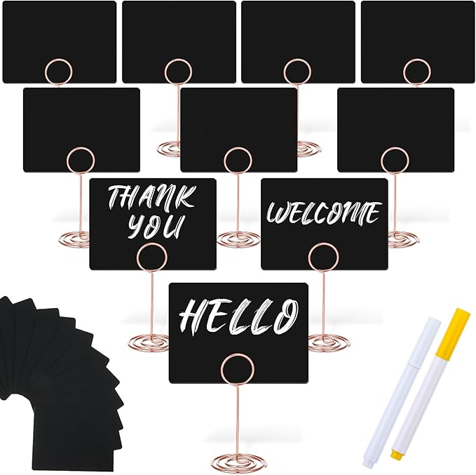TecUnite 12 Pcs Mini Chalkboard Signs by TecUnite