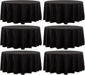 Round Tablecloth 6 Pack 108 Inch Black Tablecloths Washable Decorative Linen by AOCOZHomeLifeMuseum