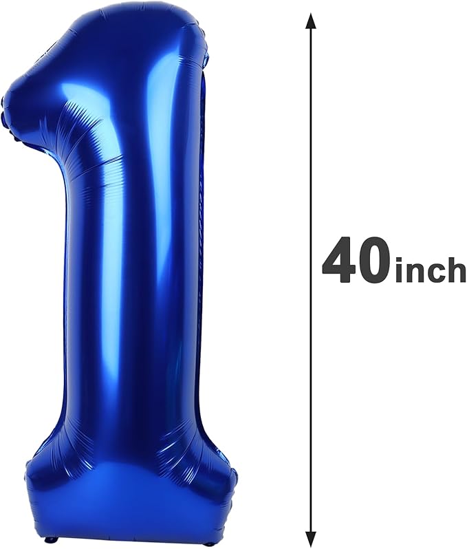 Night Blue Number 1 Balloon 40 inch, Number 1 Birthday Balloon - Image 3