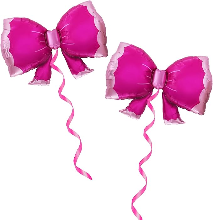 36 Inches Bow Foil Balloon Huge Bowtie Pink Balloon by GLASNES