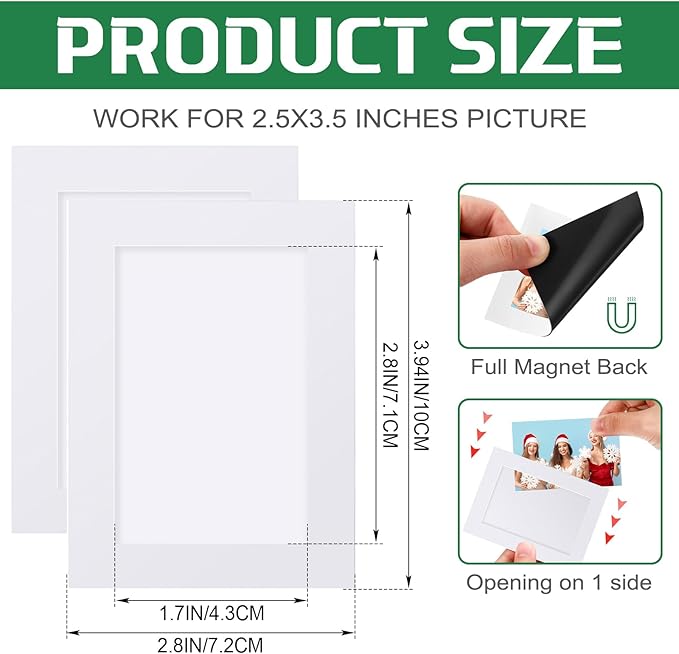 Soaoo 60 Pcs Magnetic Picture Frames Wallet Size 2.5 x 3.5 Inches Reusable - Image 2