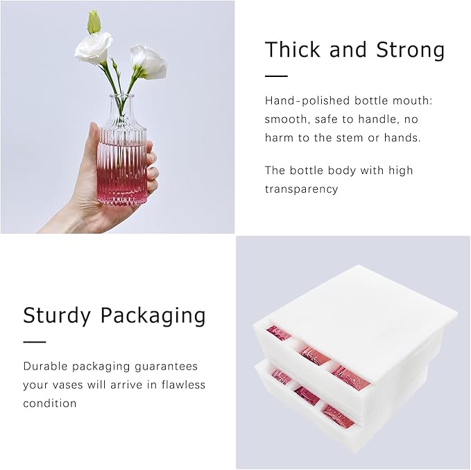 12Pcs Glass Bud Vase Set, Small Flower Vase - Image 6