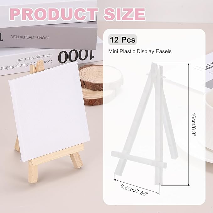 MECCANIXITY Mini Plastic Display Easels, 6.3"x3.4"A-Frame Plastic Painting - Image 2