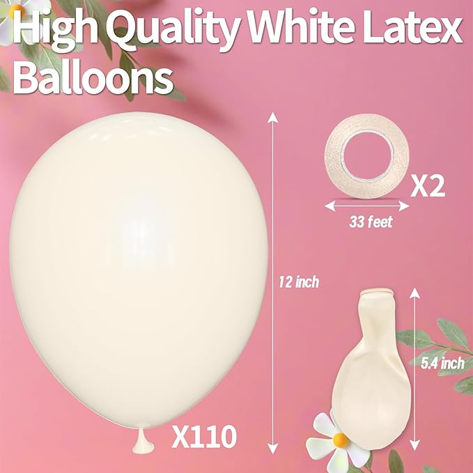 KAWKALSH Sand White Balloon 12 Inch - Image 2