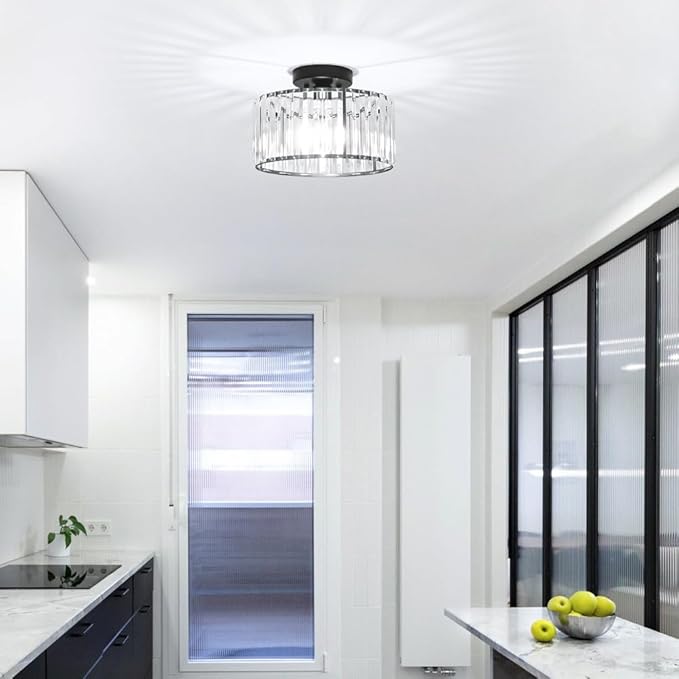 Crystal Ceiling Light Fixture, Modern Semi Flush Mount Ceiling Light, Crystal - Image 3