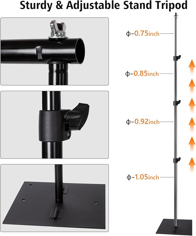 Pipe and Drape Photography Backdrop Stand Kit Adjustable Photo Background Stand - Image 3