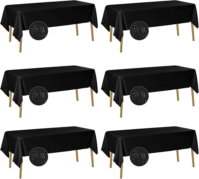Fokitut 6 Pack Waterproof Rectangle Tablecloth, 60x102 Inch, Stain Resistant by BalsaCircle