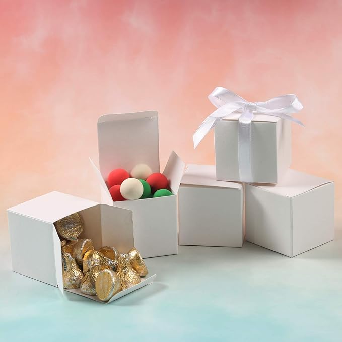COTOPHER 100pcs Wedding Favor Boxes, Paper Gift Boxes 3x3x3 Inches Small Gift - Image 2