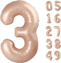 40 Inch Light Brown 3 Large Number Balloon, 3 13 23 30 33 36 Light Brown by Upgesy