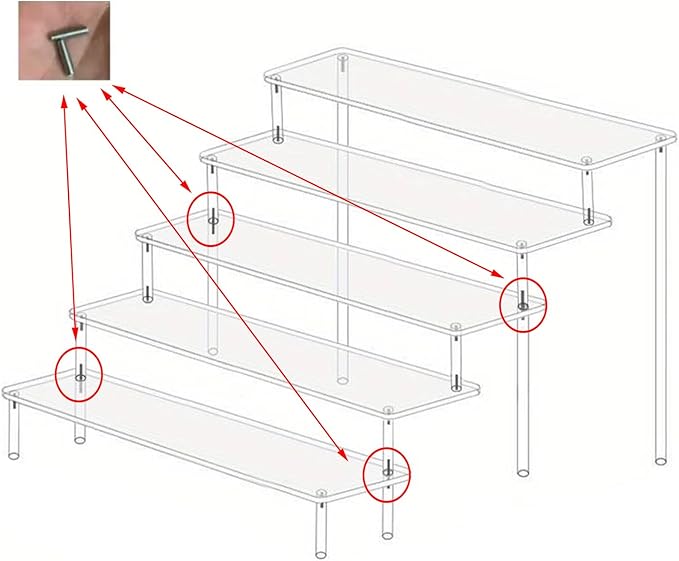 Acrylic 5-Tier Display Stand, Cupcake Stand Holder, Large Shelf Risers - Image 9