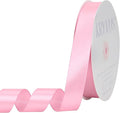 Rose Pink Satin Ribbon 1 inch X Continuous 100 Yards, Single Face Polyester by Kryvusribbon