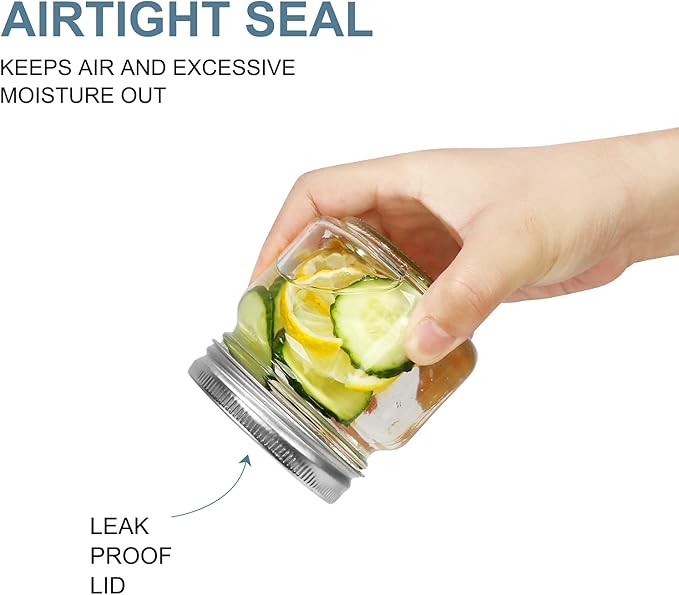CycleMore 24 Pcs 8oz Clear Glass Mason Jars - Image 3