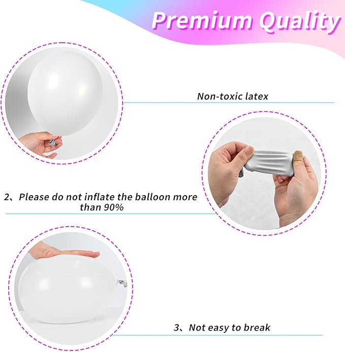 Pink and Blue Balloons Set, 12 Inch Pastel Pale Blue Pink Confetti Latex - Image 3