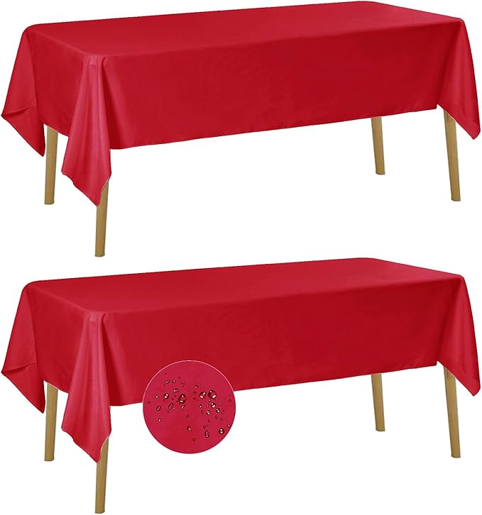Fokitut 2 Pack Waterproof Rectangle Tablecloth, 60x84 Inch, Stain Resistant and by BalsaCircle
