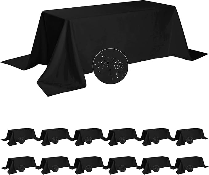 Fokitut 12 Pack Waterproof Rectangle Tablecloth, 90x156 Inch, Stain Resistant by BalsaCircle