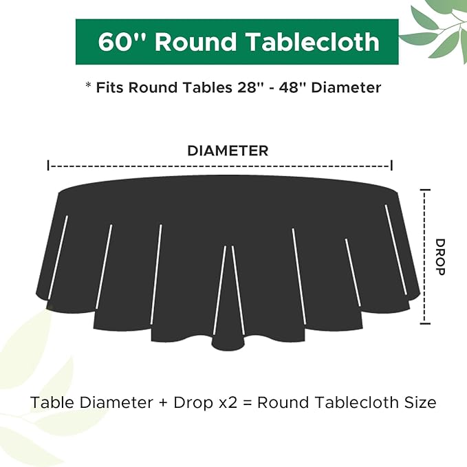 Biscaynebay 2 Pack Textured Fabric Round Tablecloths 60'' - Image 3