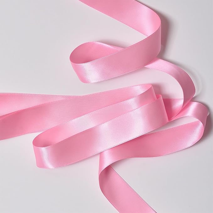 1-1/2" x 50 Yards Pink Satin Ribbon Single Faced Fabric Ribbons - Image 5