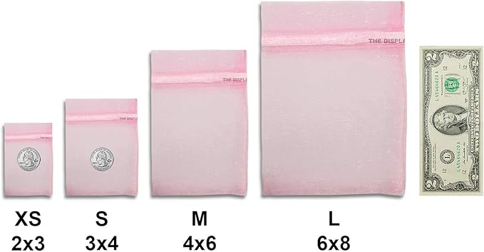 TheDisplayGuys 48-Pack 3x4 Pink Sheer Organza Gift Bags - Image 5