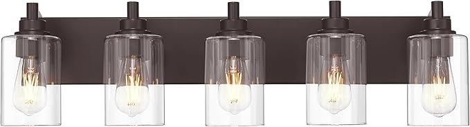 5-Light Bathroom Light Fixtures, 30 Inch Oil Rubbed Bronze Vanity Lights by Metwet