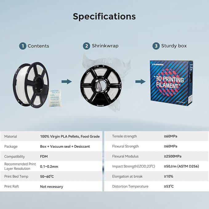 FLASHFORGE 3D Printer Filament, PLA PRO Filament 1.75mm, 1KG Spool, Dimensional - Image 6