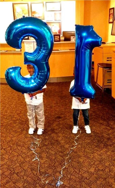 Large Navy Blue 13 Number Balloon 40 Inch, 13 Wednesday Birthday Balloons - Image 6