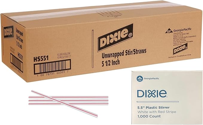 Dixie Plastic Coffee Stirrers, 5.5" Disposable Drink Stir Sticks by Eye+See