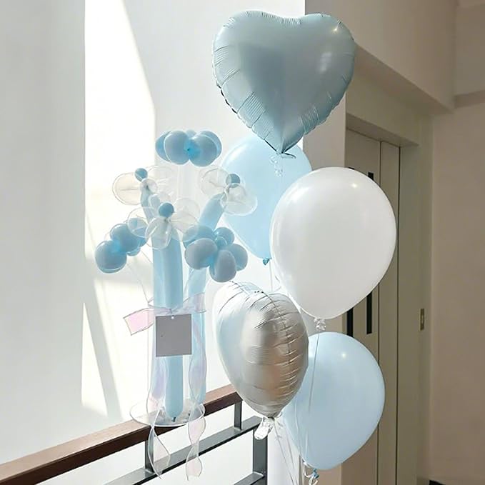 Baby Blue Heart Balloons - Image 6