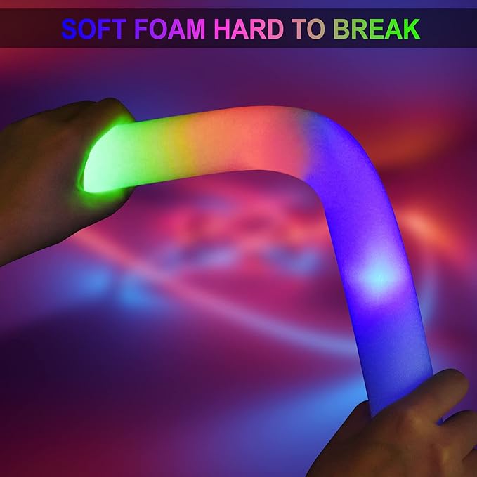 LifBetter 112 pcs Glow Foam Sticks, LED Glow Sticks 3 Modes Colorful Flashing - Image 3