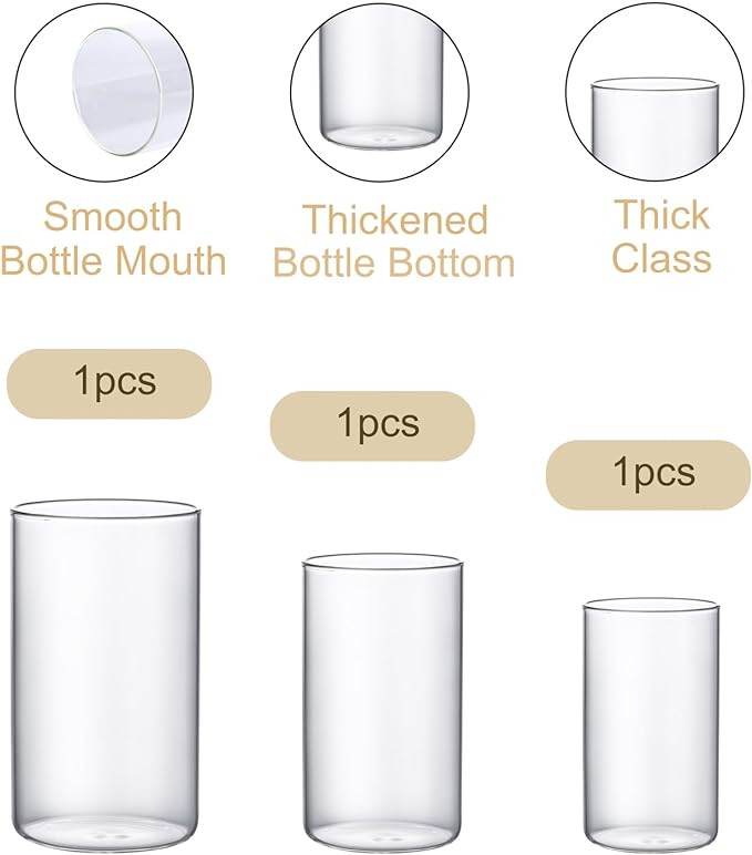 PHOSPHOR Hurricane Candle HoldersFor Pillar Candle Clear Glass Cylinder - Image 7