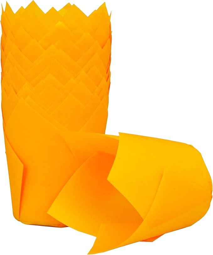 Orange color Large size Tulip Baking Cups 2-1/4" x 4" Parchment paper baking - Image 5