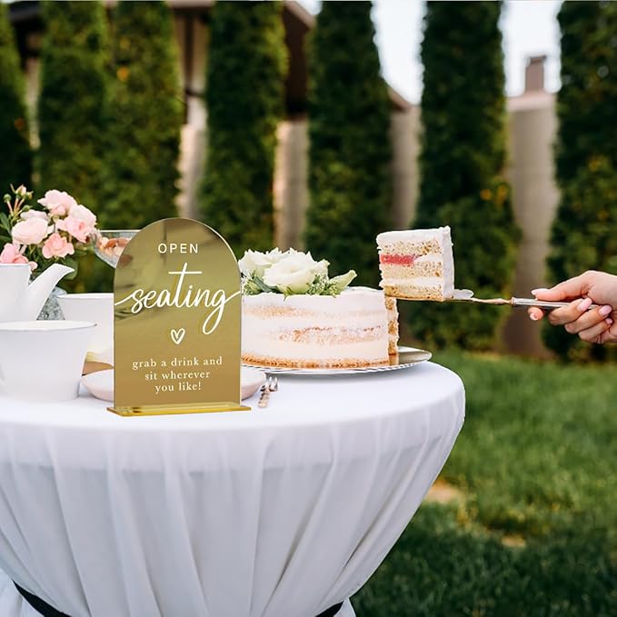 Acrylic Wedding Sign, Bridal Shower Decorations, Open Seating Sign - Image 6
