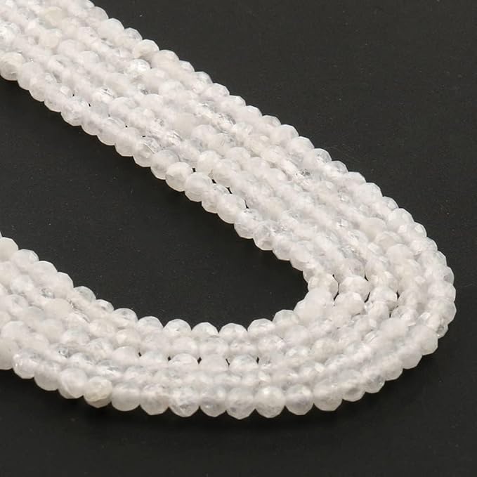 Song Xi 180pcs 2mm Natural White Moonstone Gemstone Faceted Round Loose Stones - Image 8