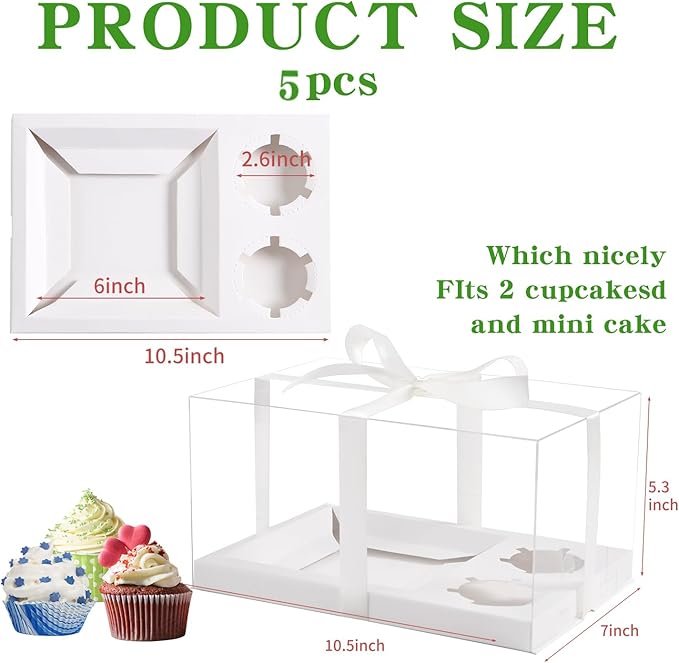 5 Pack Bento Cake and Cupcake Box - Image 2