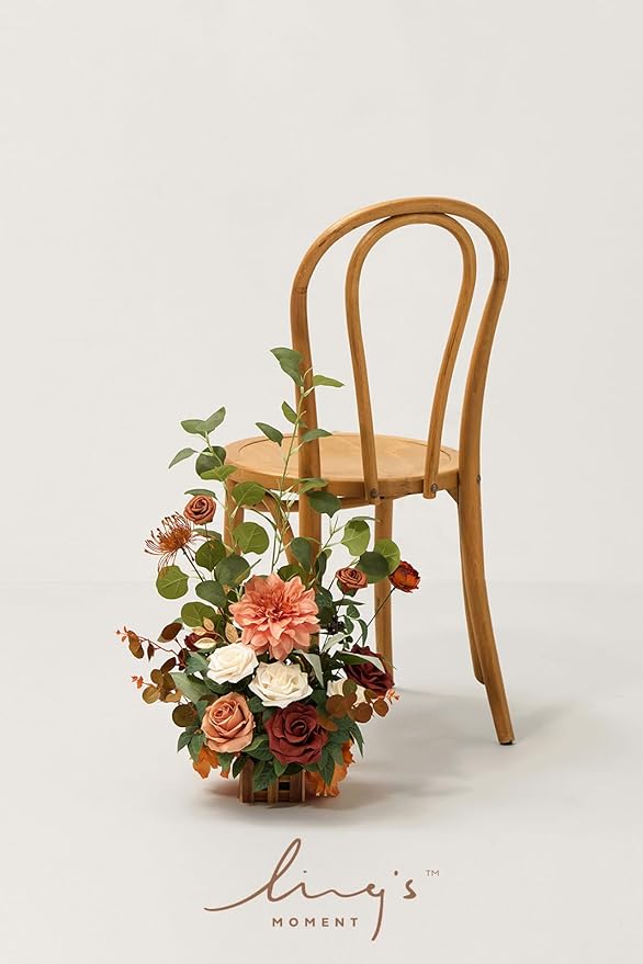 Ling's moment 17.5" Tall Standing Artificial Flowers Arrangements 4pcs Fall - Image 2