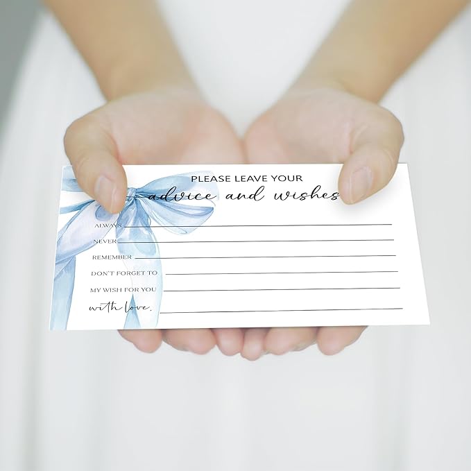 Blue Bow Advice and Wishes Card, Advice Cards - Image 5