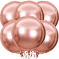 6 Pack Rose Gold 22 Inch 4D Foil Balloons Big 360 Degree Round Sephere Mylar by LHOAVWE