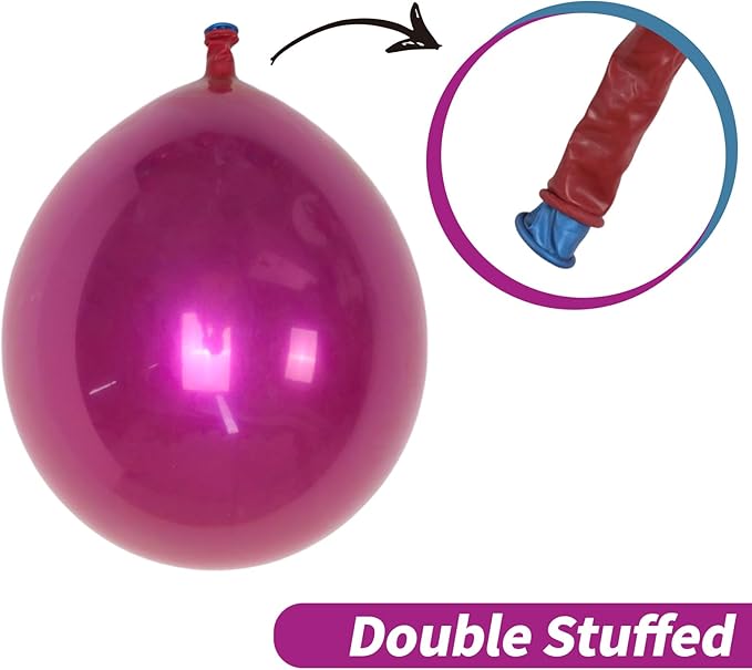 Chrome Fuchsia Balloons, Shiny Thick Chrome Metallic Magenta Latex Helium - Image 4