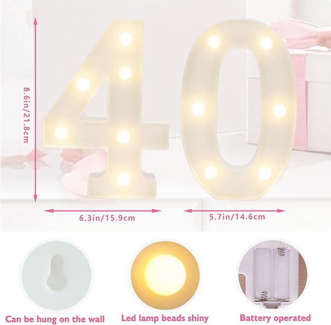 LED Marquee Letter Lights, Decorative Light Up Numbers - Image 2