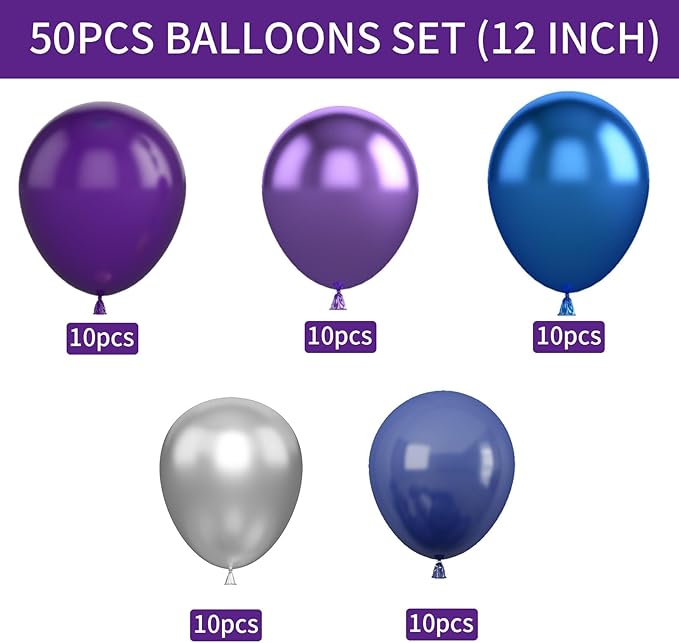 Purple and Blue Balloon Set - Image 2