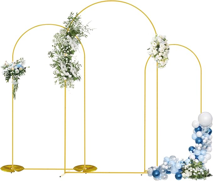 Metal Arch Backdrop Stand Set of 3 by VibeHaven
