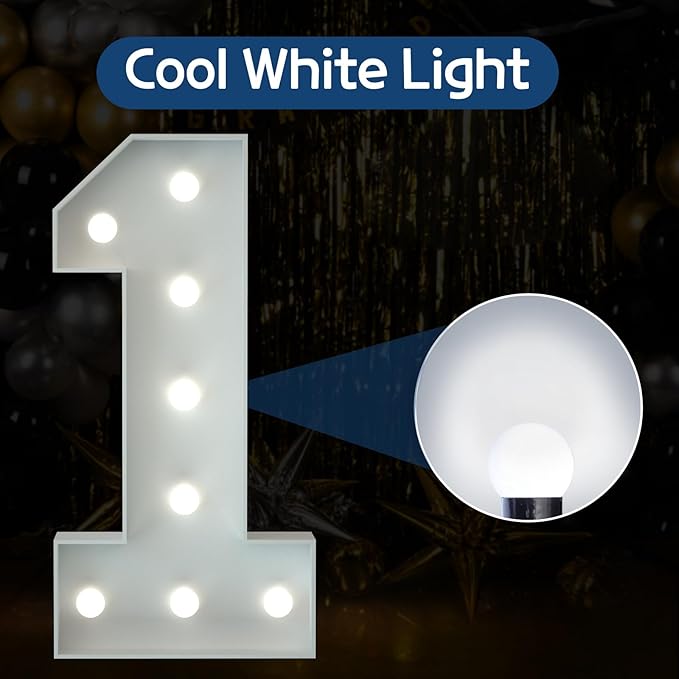 Marquee Numbers 3 Feet Tall Big Light Up Numbers First 1st 21st Wild One Happy - Image 2